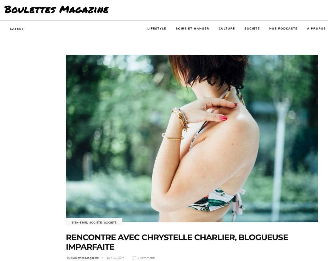 Article Boulettes Magazine sur Imparfaites