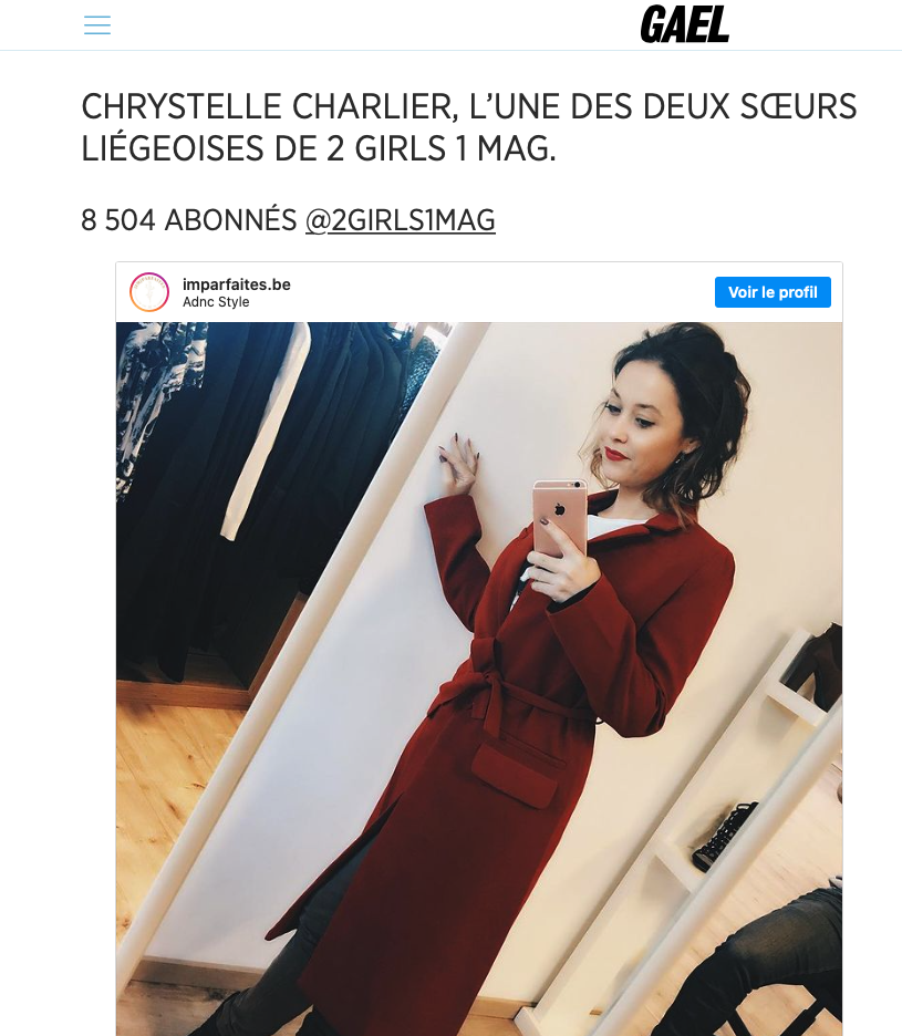 Article Gael sur Imparfaites