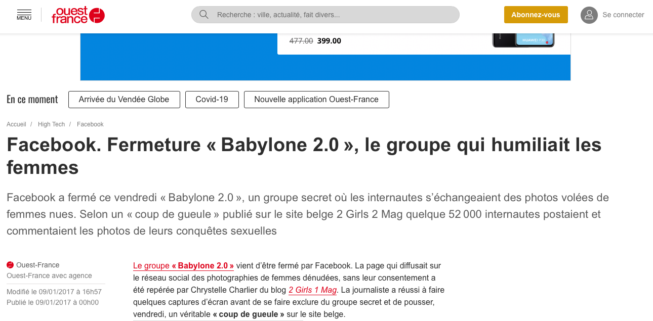 Article Ouest-France sur Imparfaites