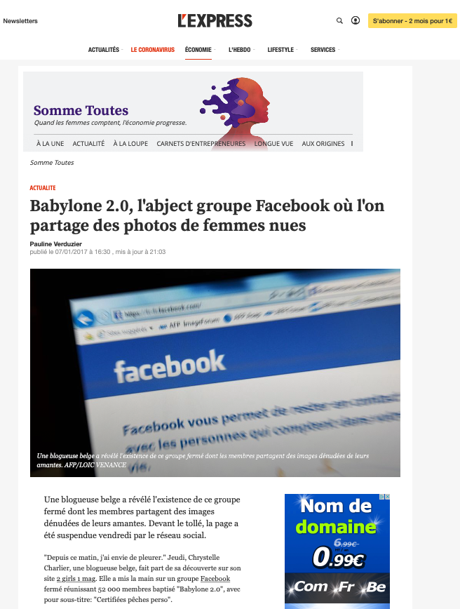 Article L'Express sur Imparfaites