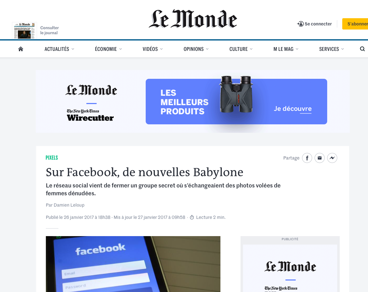 Article Le Monde sur Imparfaites