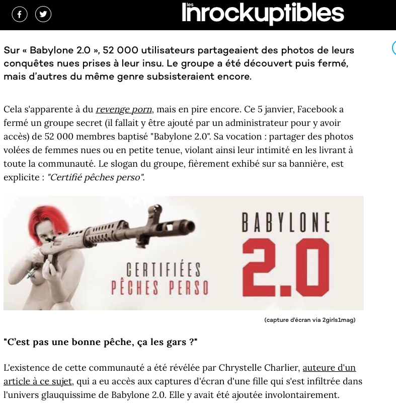 Article Les Inrockuptibles sur Imparfaites