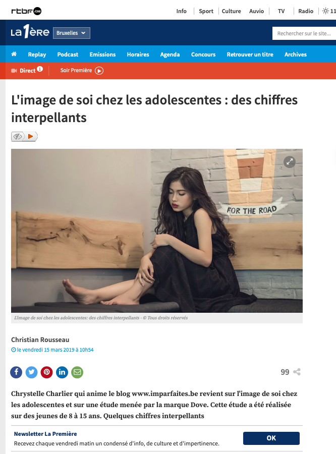 Article La Première (RTBF) sur Imparfaites